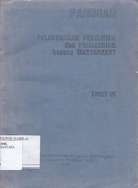 PANDUA PELAKSANAAN PENELITIAN DAN PENGABDIAN KEPADA MASYARAKAT EDISI VI