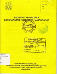 PEDOMAN PENYELIAAN KEPERAWATAN KESEHATAN MASYARAKAT